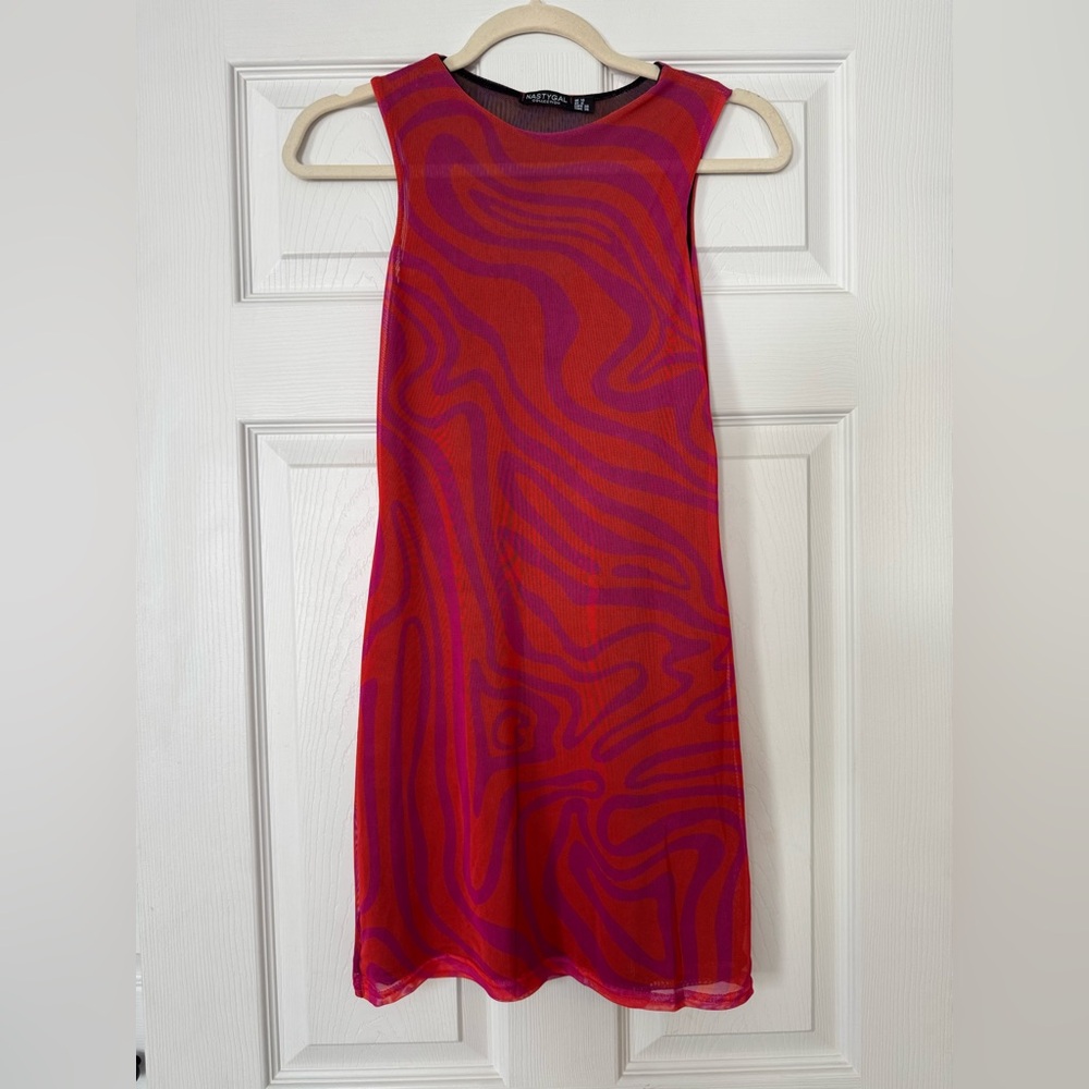 Nasty Gal Vibrant Pink and Orange Dress
